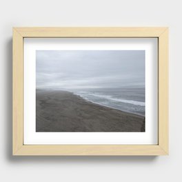 Foggy Surf on Ocean Beach Recessed Framed Print