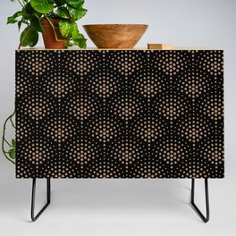 Black and Brown Polka Dot Scallop Pattern Pairs Dulux 2022 Popular Colour Spiced Honey Credenza