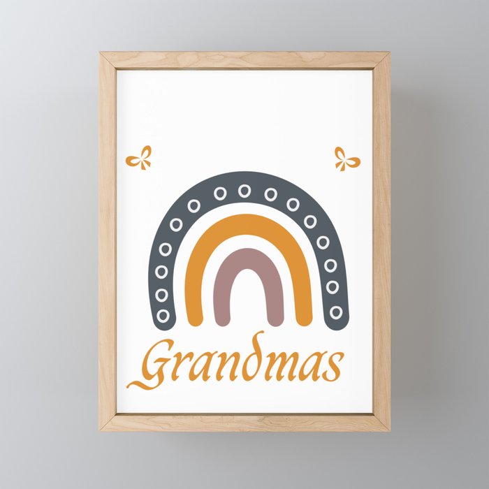 Funny Grandmas Announcement Quote, Cool Grandma Mother's Day Framed Mini Art Print