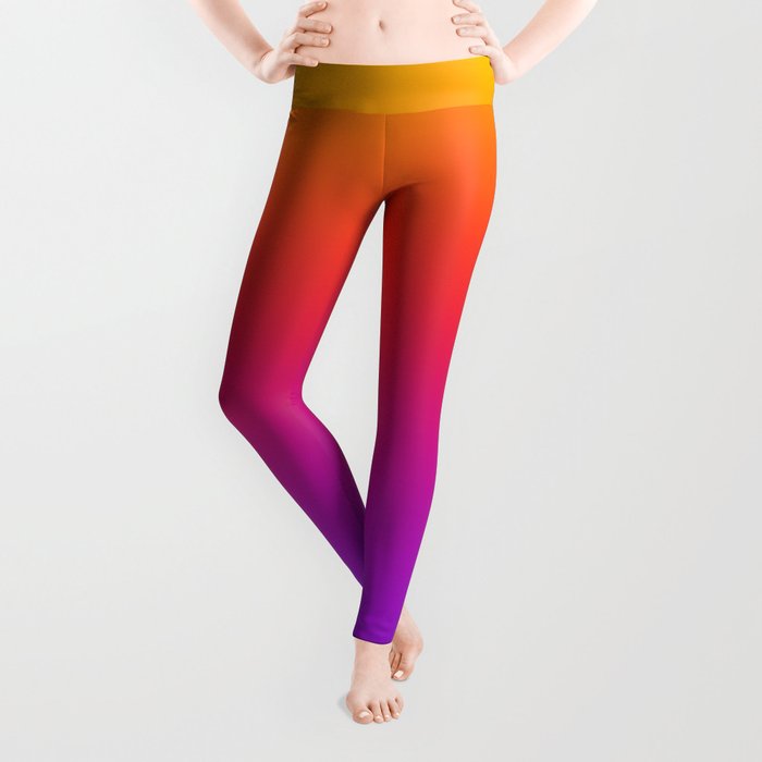 Colorful Gradient Pattern Neon Abstract Rainbow Leggings
