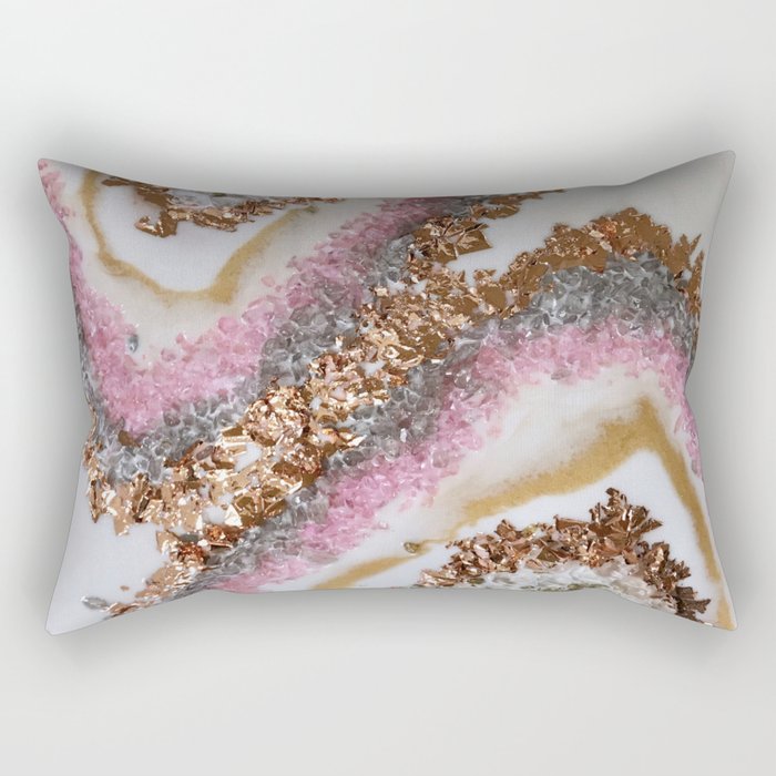 Geode Art Pink Rectangular Pillow