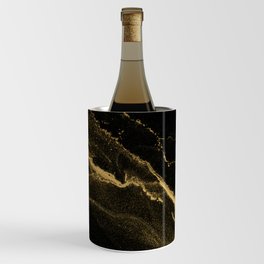 Gold on Black Marble Texture Wine Chiller