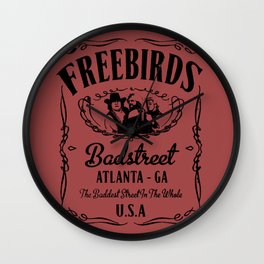 Fabulous Freebirds - J.D. Whiskey tribute in Black and White Wall Clock
