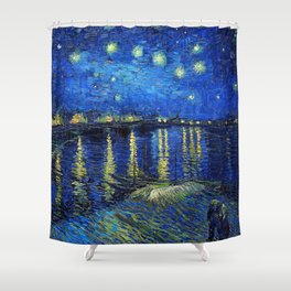 Starry Night Over the Rhone by Vincent van Gogh Shower Curtain