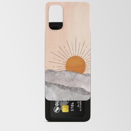 Abstract sunset, grey and blush landscape Android Card Case