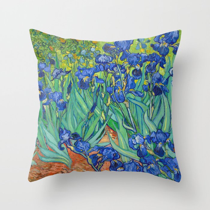 Vincent Van Gogh Irises Painting Throw Pillow
