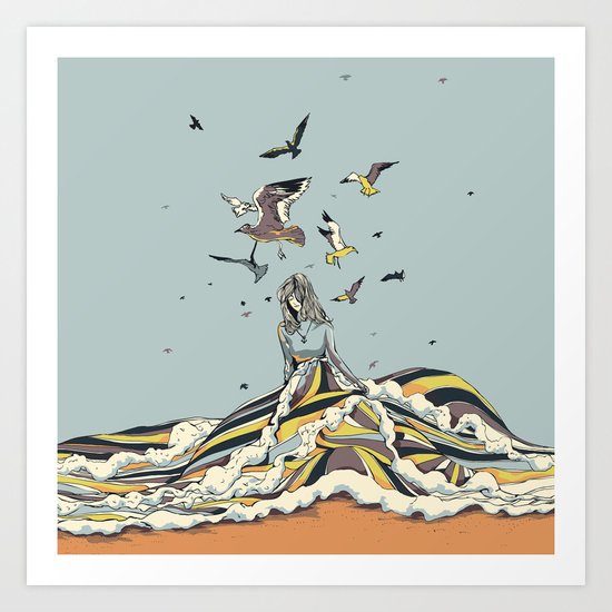 WALK ON THE OCEAN Art Print