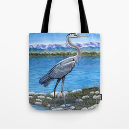 Great Blue Heron Rocky Mountain View Tote Bag