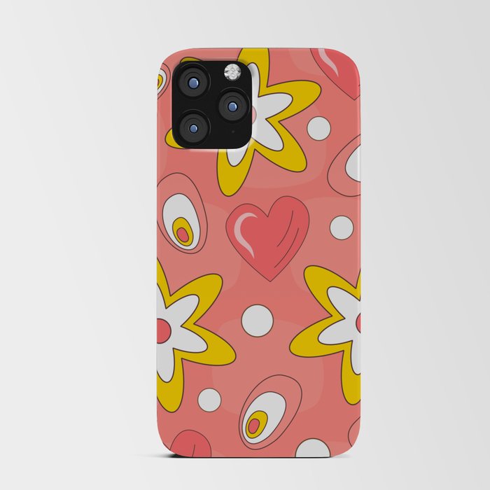 70s Retro Flowers Groovy Pattern iPhone Card Case