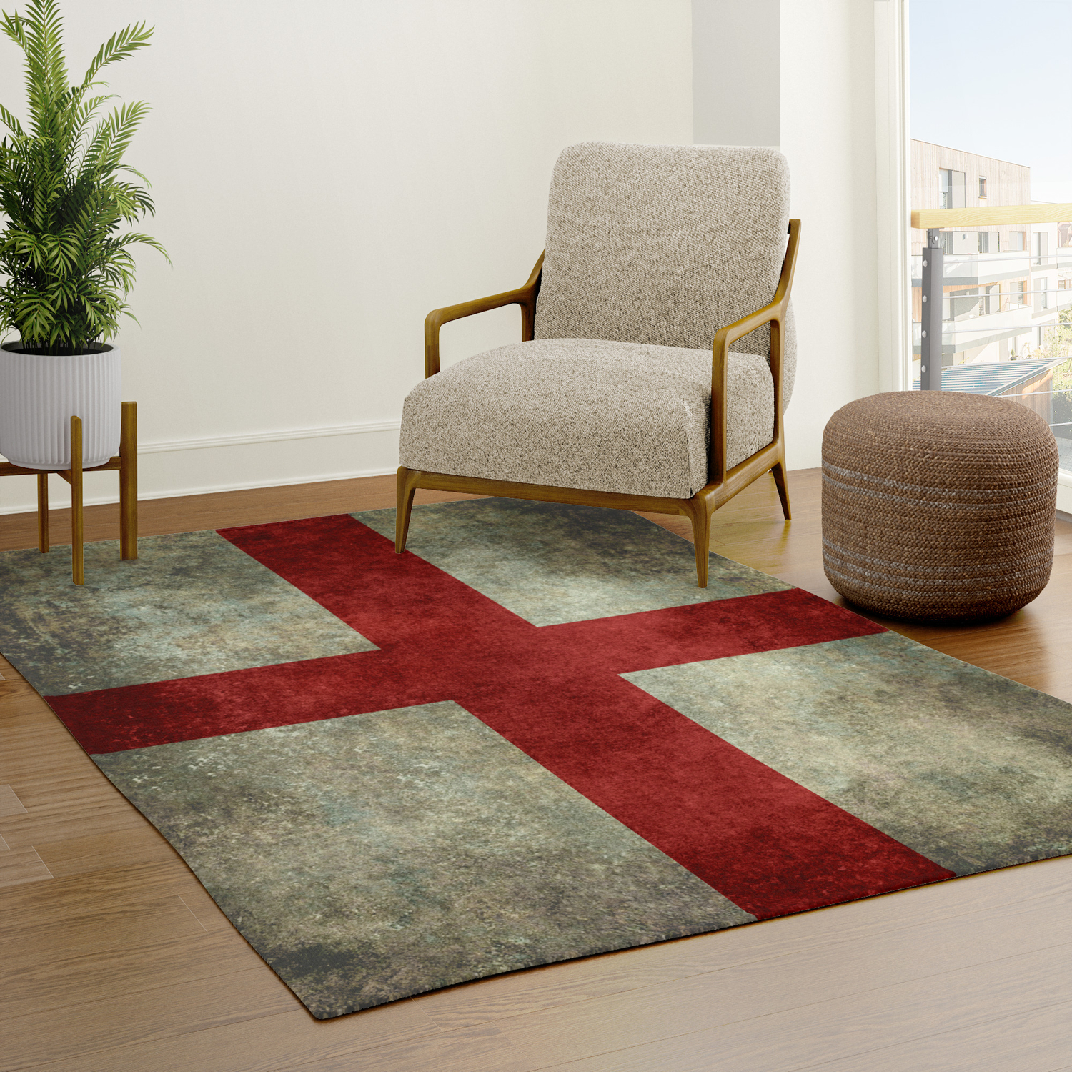 ALAZA British Flag Big Ben Bus England London Collection Area Mat Rug Rugs for Living Room Bedroom Kitchen 2' x 6' 