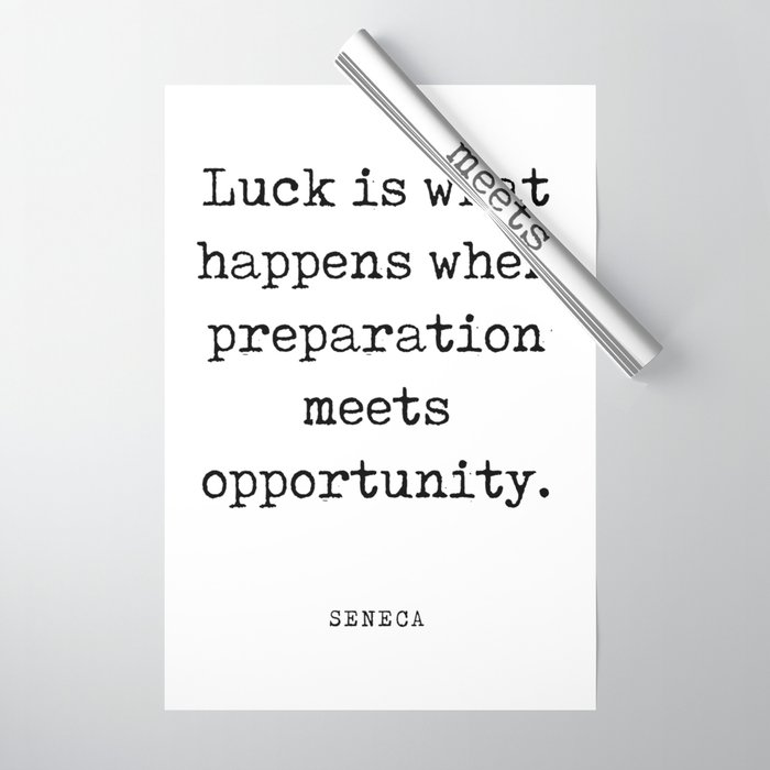 Preparation meets opportunity - Seneca Quote - Literature - Typewriter Print Wrapping Paper
