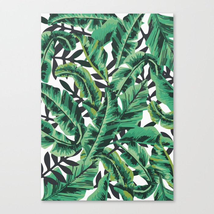 Tropical Glam Banana Leaf Print Canvas Print