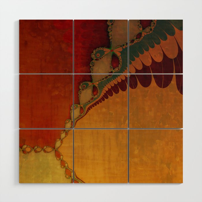 Southwestern Sunset 2 -copper ochre sienna olive gold Wood Wall Art