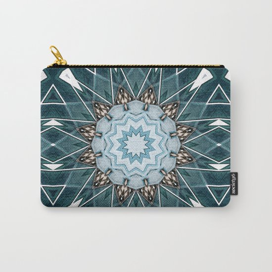 Structural Turquoise Mandala Carry-All Pouch