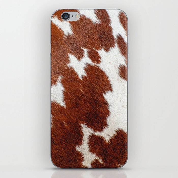 Brown Cowhide, Cow Skin Print Pattern iPhone Skin