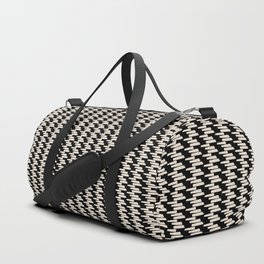 Modern Ink Weave Ikat Mudcloth Pattern in Black and Almond Cream Duffle Bag
