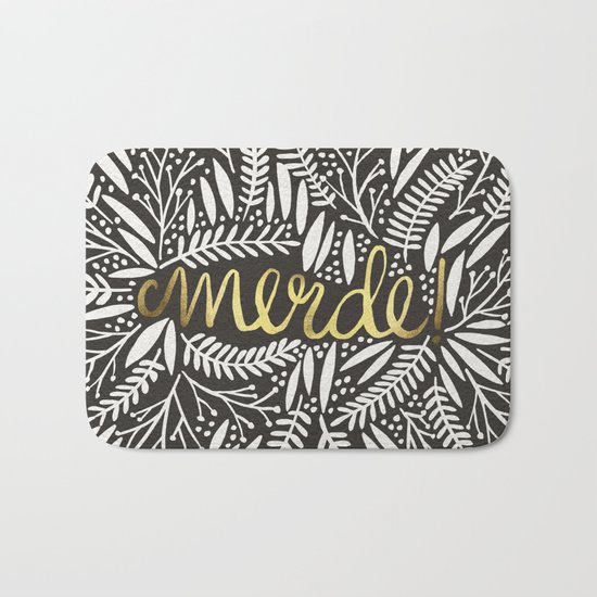 Pardon My French – Gold on Black Bath Mat
