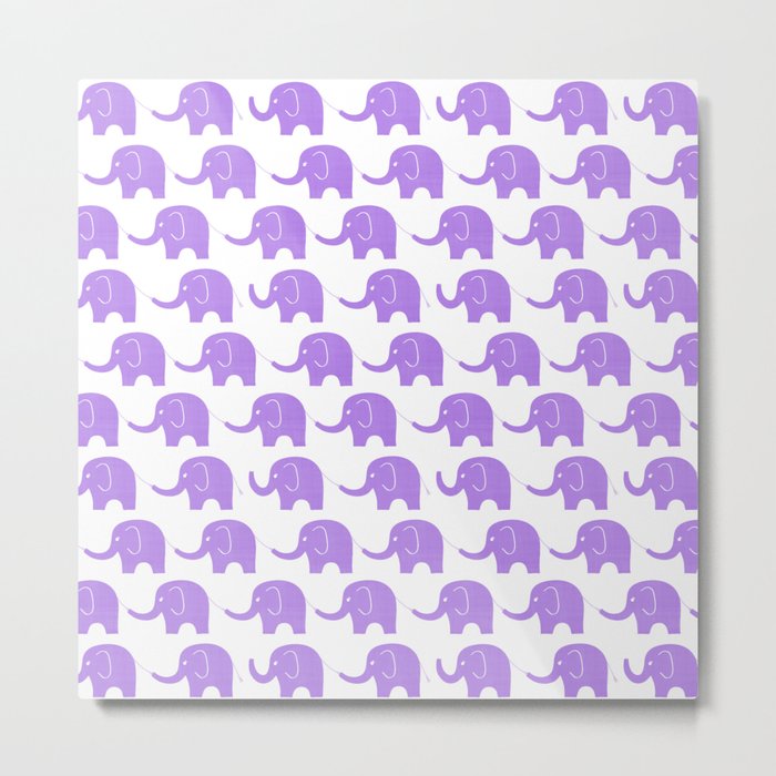Purple Elephant Parade Metal Print