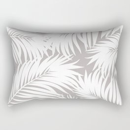 Palm Tree Fronds White on Soft Grey Hawaii Tropical Décor Rectangular Pillow