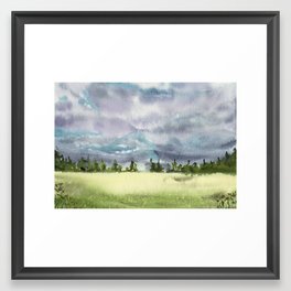 Ethereal Vista | Watercolor Landscape Framed Art Print