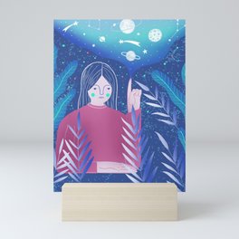 Up in space Mini Art Print
