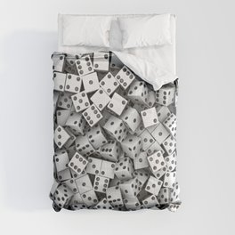 Casino Lucky Dice Gambler Abstract Gaming Pattern White Comforter