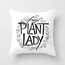 Faux Plant Lady Throw Pillow