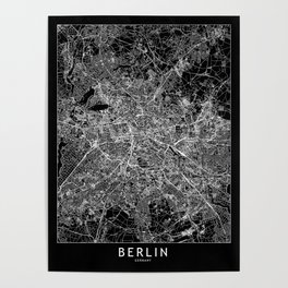 Berlin Black Map Poster