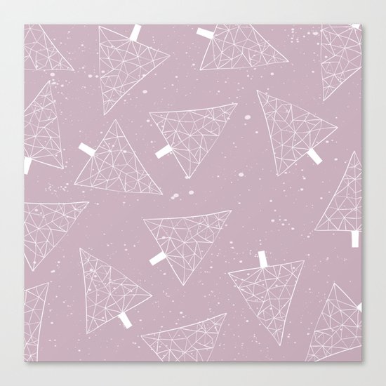 Christmas Trees Pink Canvas Print