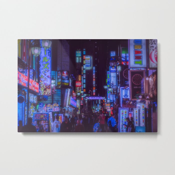 Tokyo night: a bright alley / cyberpunk/blade runner blue neon light Metal Print