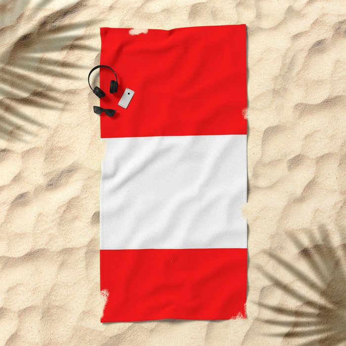 Flag Of Austria 3 Osterreich Austrian Osterreicher Vienna Salzburg Mozart Schoenberg Beach Towel By Oldking Society6