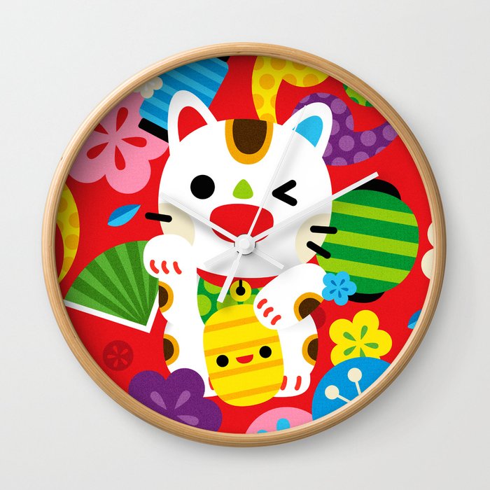 maneki neko clock