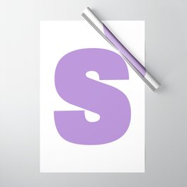 S (Lavender & White Letter) Wrapping Paper