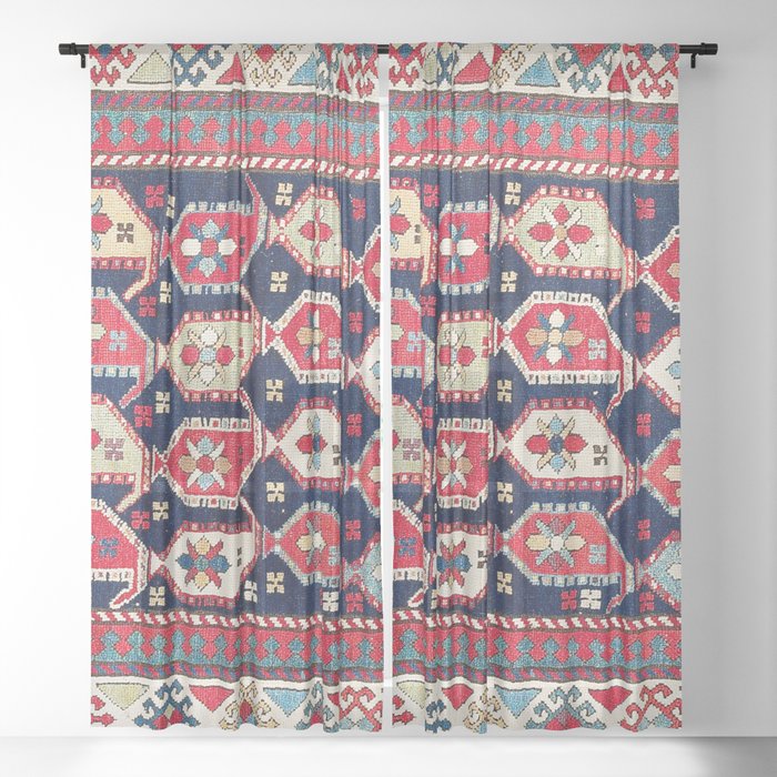 Saliani Southeast Caucasus  Rug Print Sheer Curtain
