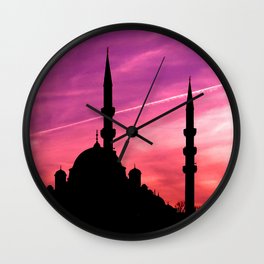 mosque silhouette istanbul Wall Clock | Mosque, Digital, Building, Purple, Religion, Istanbul, Painting, Landscape, Silhouette, History 
