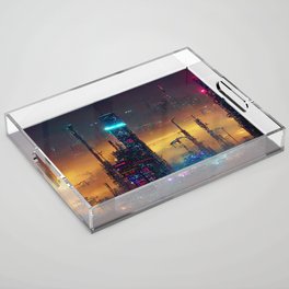 Postcards from the Future - Nameless Metropolis Acrylic Tray