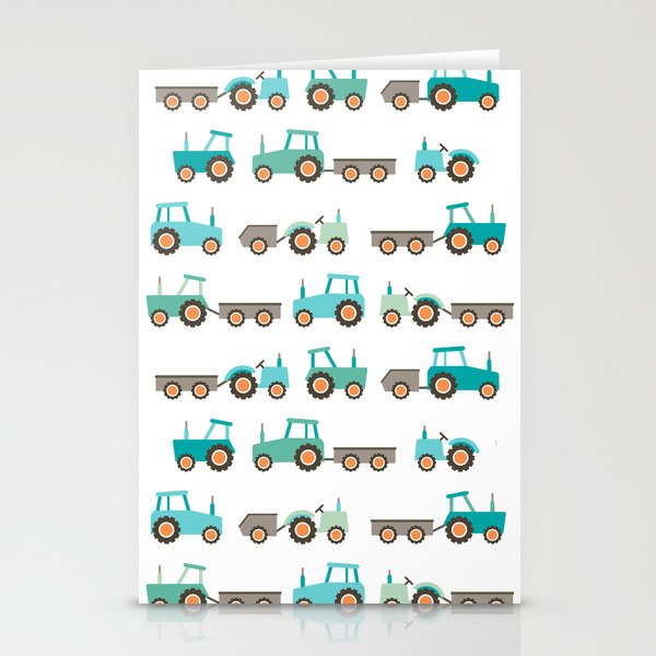 Tractors on white Stationery Cards
