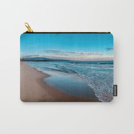 Can you spot the dog? Carry-All Pouch | Beachvibes, Digital, Walkonthebeach, Peacefulscenary, Color, Sunset, Dog, Blues, Calming, Dogspotting 