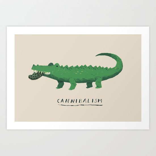 croc cannibalism Art Print