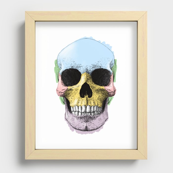 Coloured Skull Recessed Framed Print