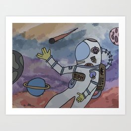 Peace Out, Astronaut! Art Print