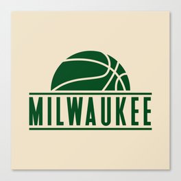 Milwaukee basketball modern logo cream Canvas Print