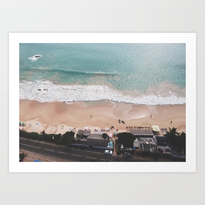 Aerial Mirissa Beach, Sri Lanka 3 Art Print