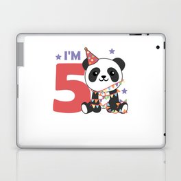 Fifth Birthday Panda For Kids 5 Years Laptop Skin