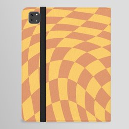 Clay yellow swirl checker iPad Folio Case