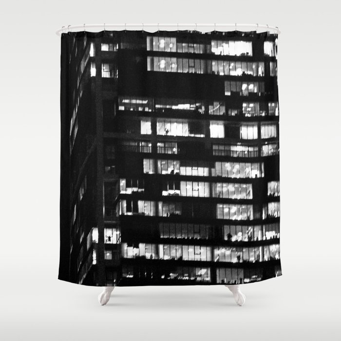 Black & White-Skyscraper Shower Curtain