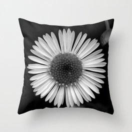 Black White Daisies Flower daisy Throw Pillow