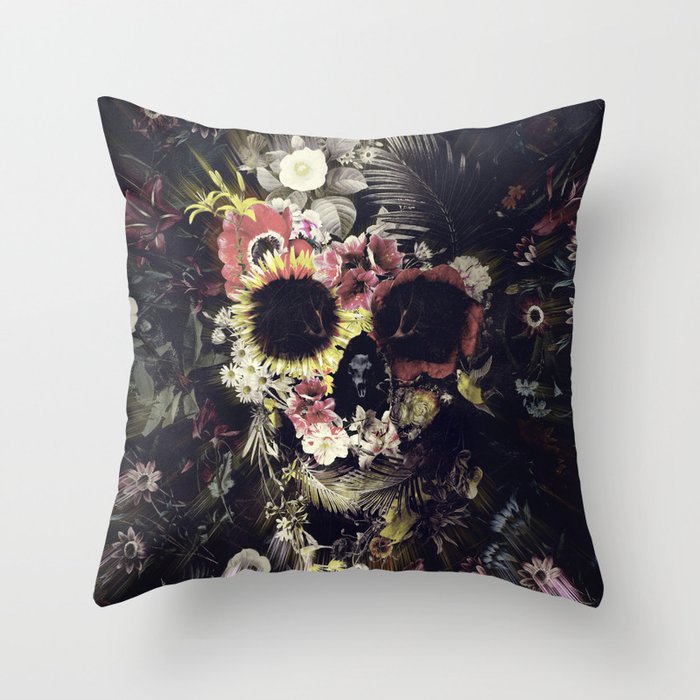 Garden Skull Throw Pillow by aligulec Society6