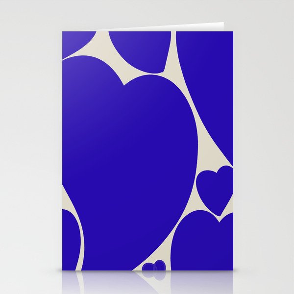 Navy Blue Hearts Contemporary Pattern Stationery Cards