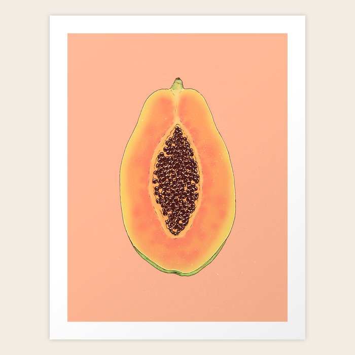 Papaya Art Print by Nayla Smith Society6